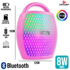 Caixa de Som Bluetooth D-Y24 Grasep - Pink